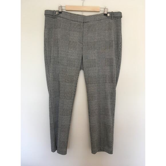Calvin Klein Plus Size 16W Glen Plaid Ankle Pants Black & White $99.50 NWT - Picture 1 of 14